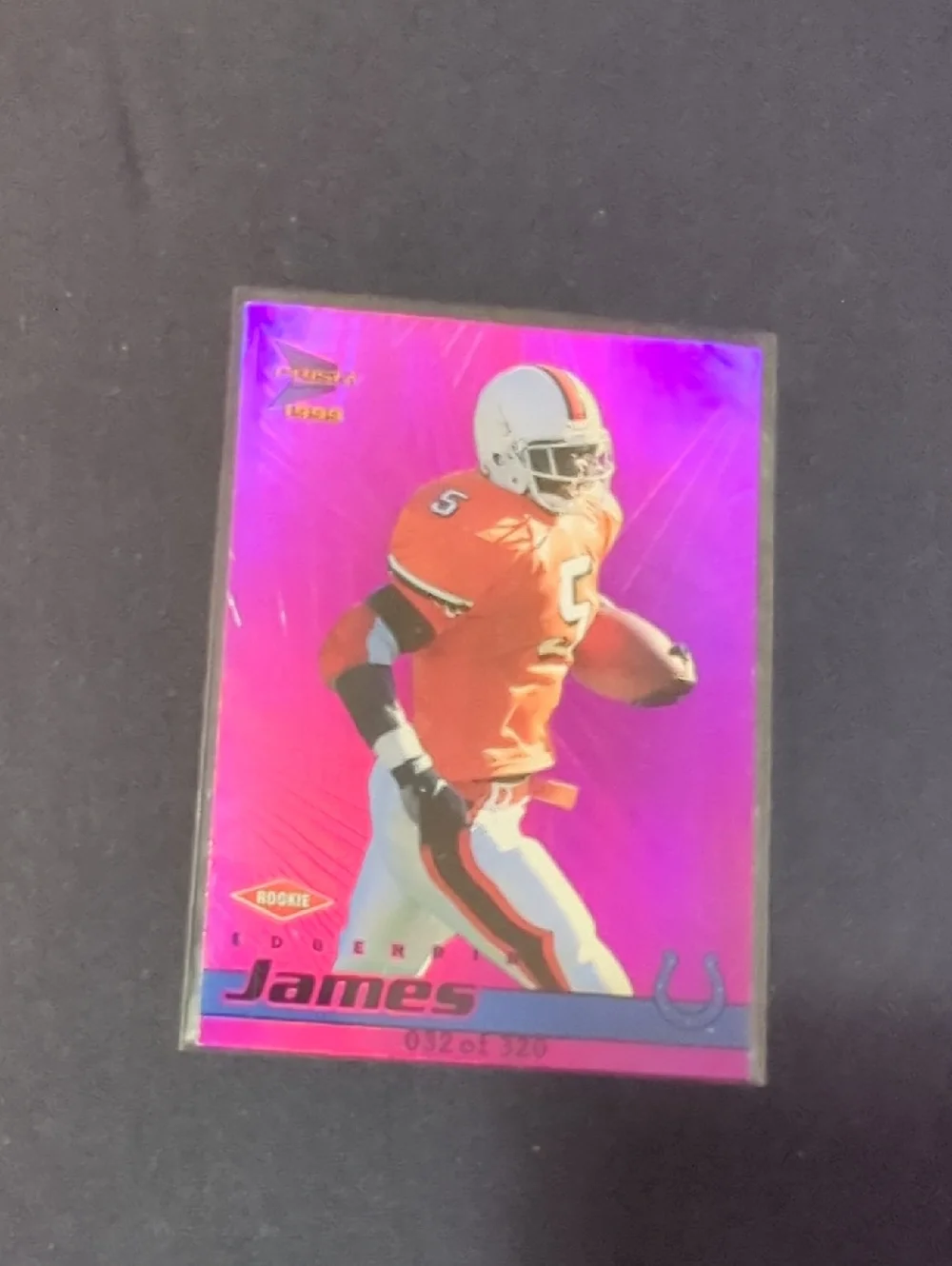 1999 Pacific Prism Football Edgerrin James Indianapolis Colts Purple Rookie /320